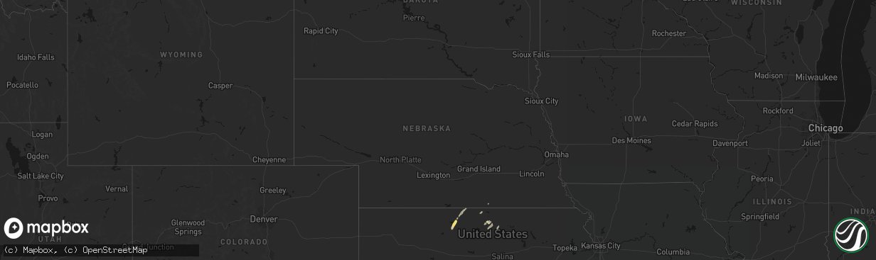 Hail map in Nebraska on April 10, 2026