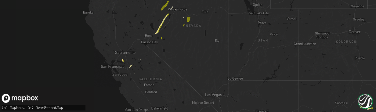 Hail map in Nevada on April 10, 2026