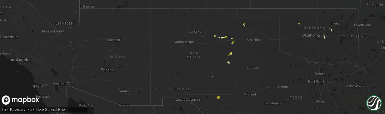 Hail map in New Mexico on April 10, 2026