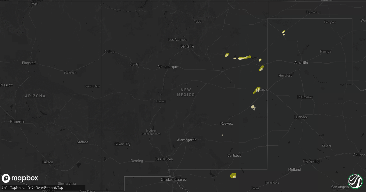 Hail map in New Mexico on April 10, 2026