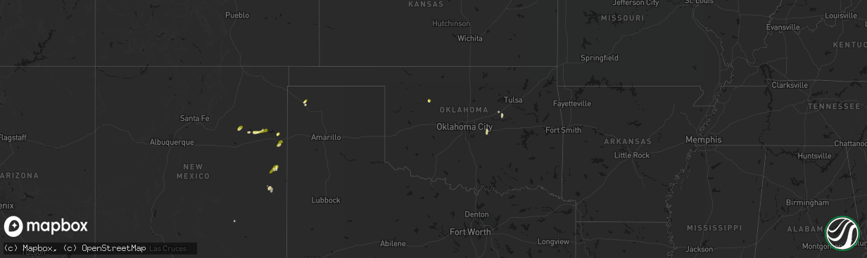 Hail map in Oklahoma on April 10, 2026