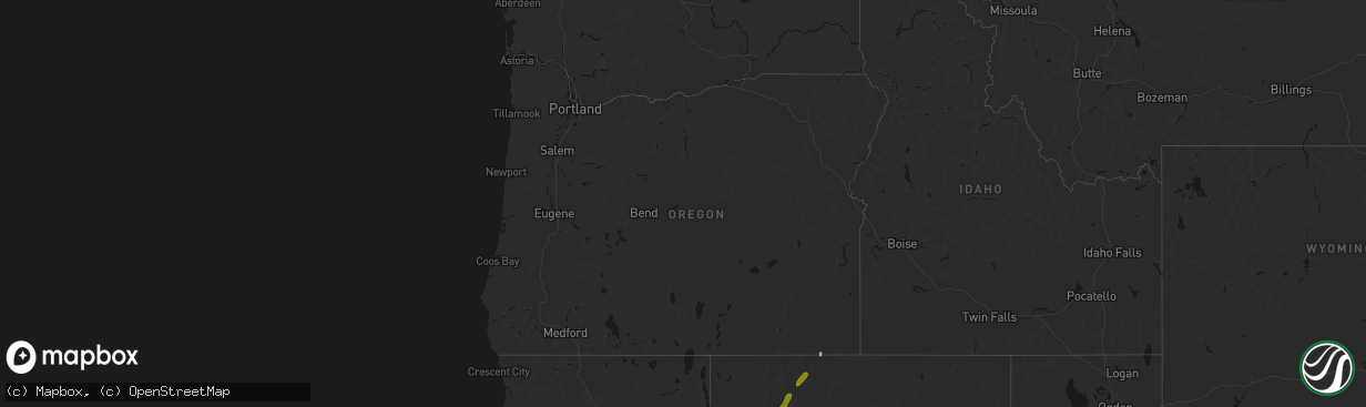 Hail map in Oregon on April 10, 2026