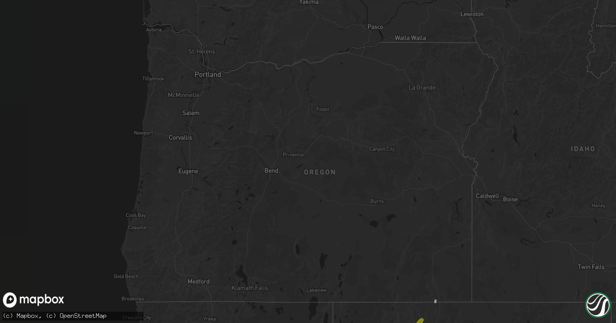 Hail map in Oregon on April 10, 2026
