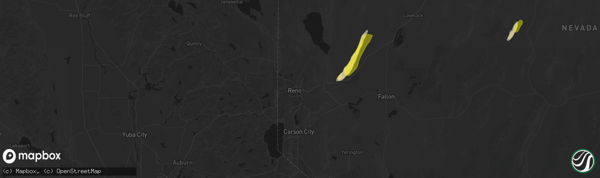 Hail map in Sparks, NV on April 10, 2026
