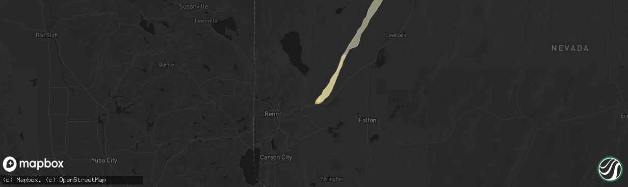 Hail map in Wadsworth, NV on April 10, 2026