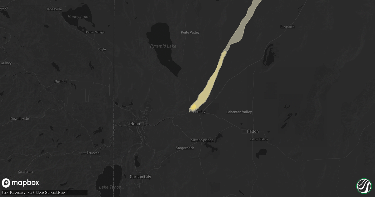 Hail map in Wadsworth, NV on April 10, 2026