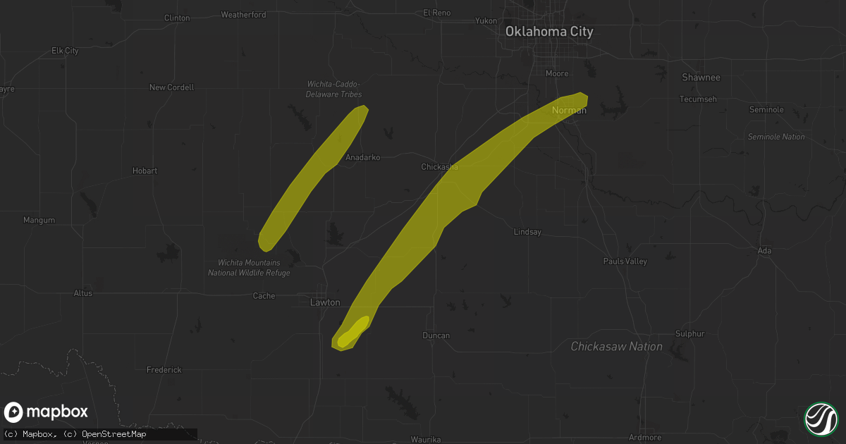 Hail map in Geronimo, OK on April 11, 2010