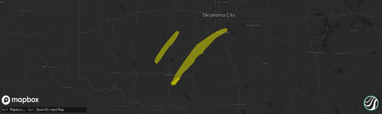 Hail map in Gracemont, OK on April 11, 2010