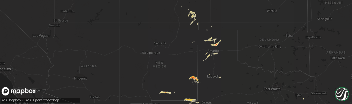 Hail map in California on April 11, 2012