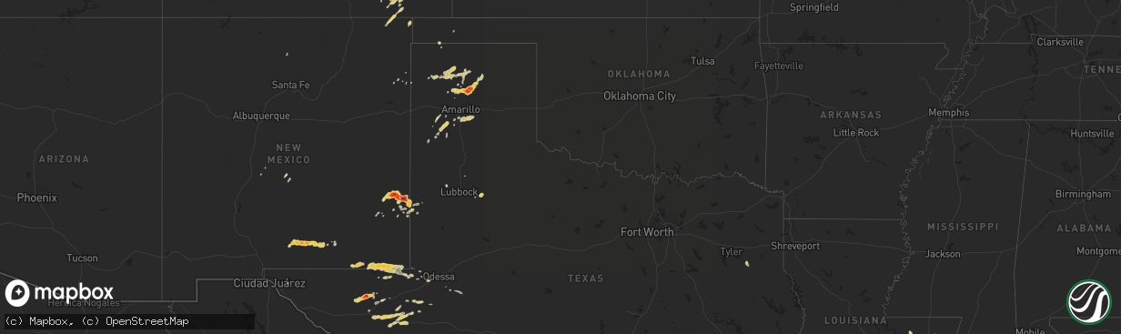 Hail map on April 11, 2012