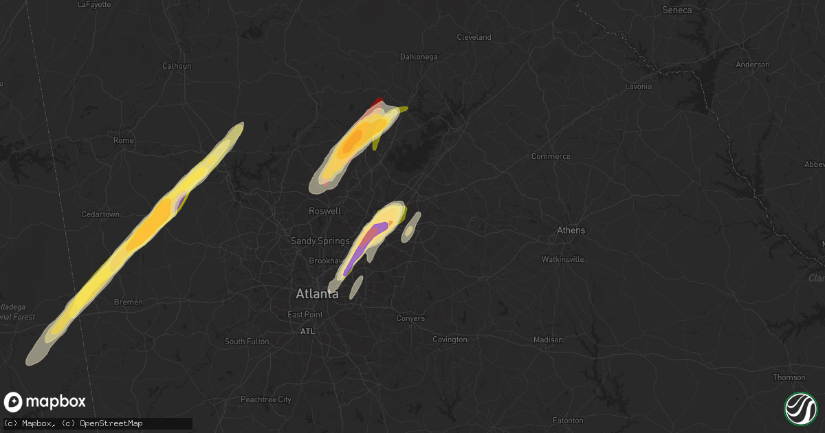 Hail map in Lawrenceville, GA on April 11, 2013