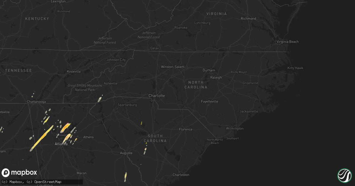 Hail map in North Carolina on April 11, 2013