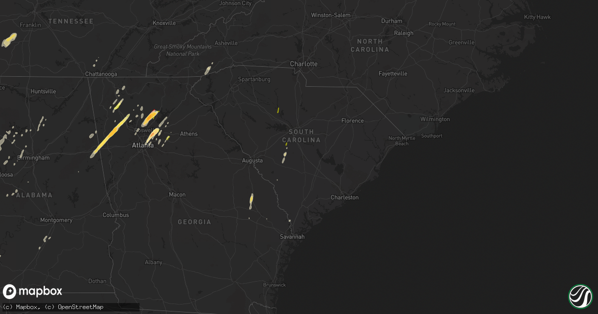Hail map in South Carolina on April 11, 2013