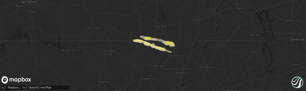 Hail map in Corning, AR on April 11, 2014