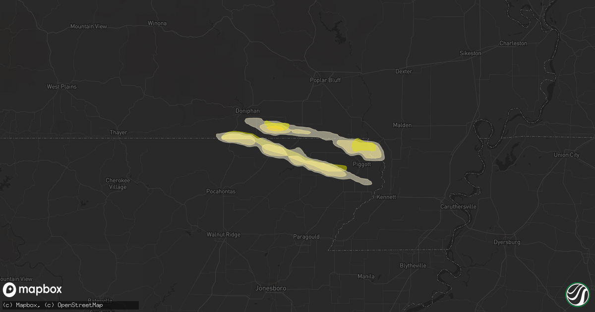 Hail map in Corning, AR on April 11, 2014