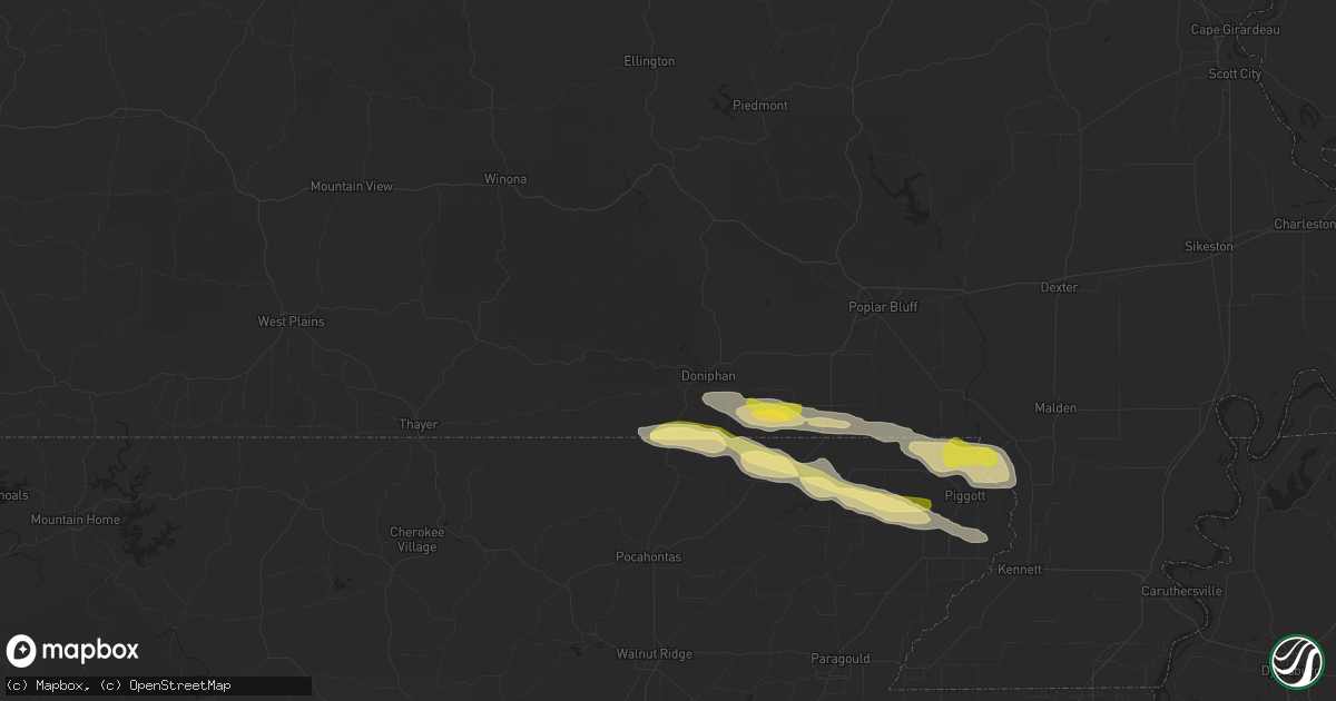 Hail map in Doniphan, MO on April 11, 2014