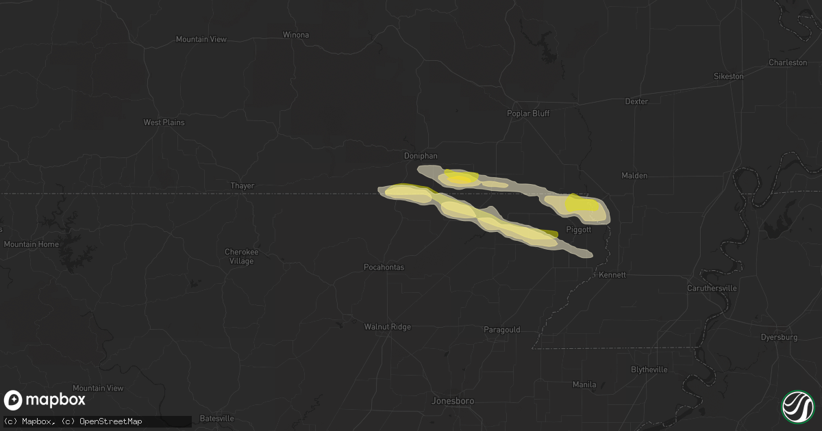 Hail map in Maynard, AR on April 11, 2014