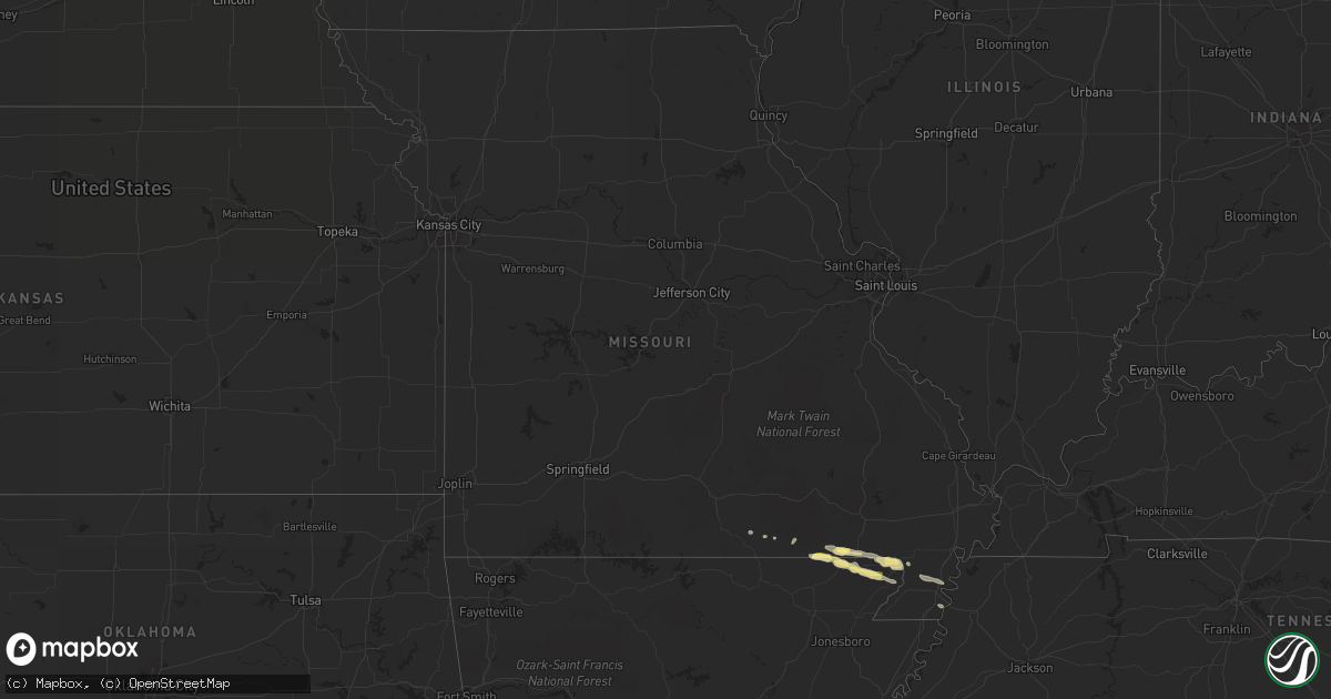 Hail map in Missouri on April 11, 2014