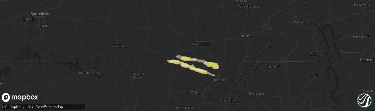 Hail map in Naylor, MO on April 11, 2014