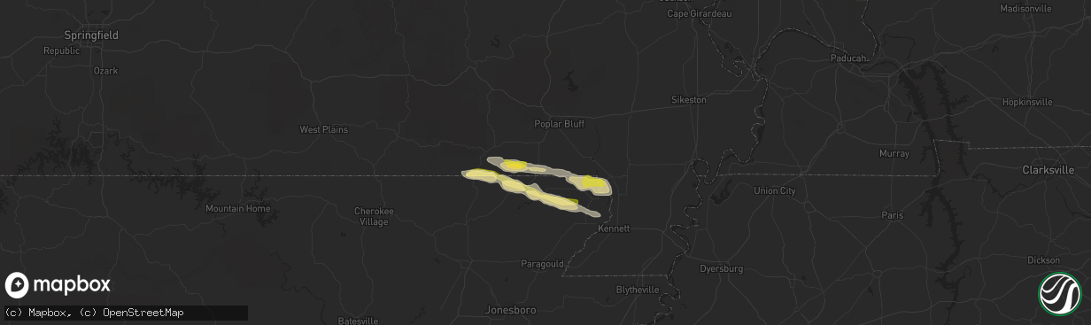 Hail map in Neelyville, MO on April 11, 2014