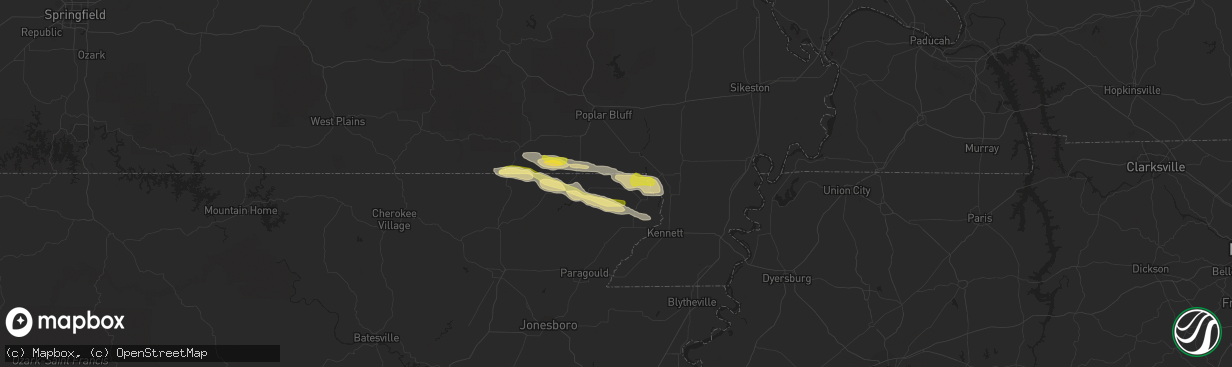 Hail map in Pollard, AR on April 11, 2014