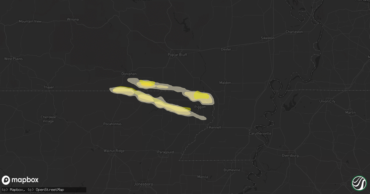 Hail map in Pollard, AR on April 11, 2014