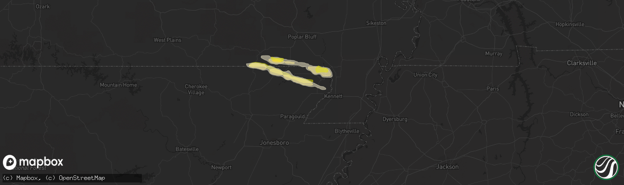 Hail map in Rector, AR on April 11, 2014