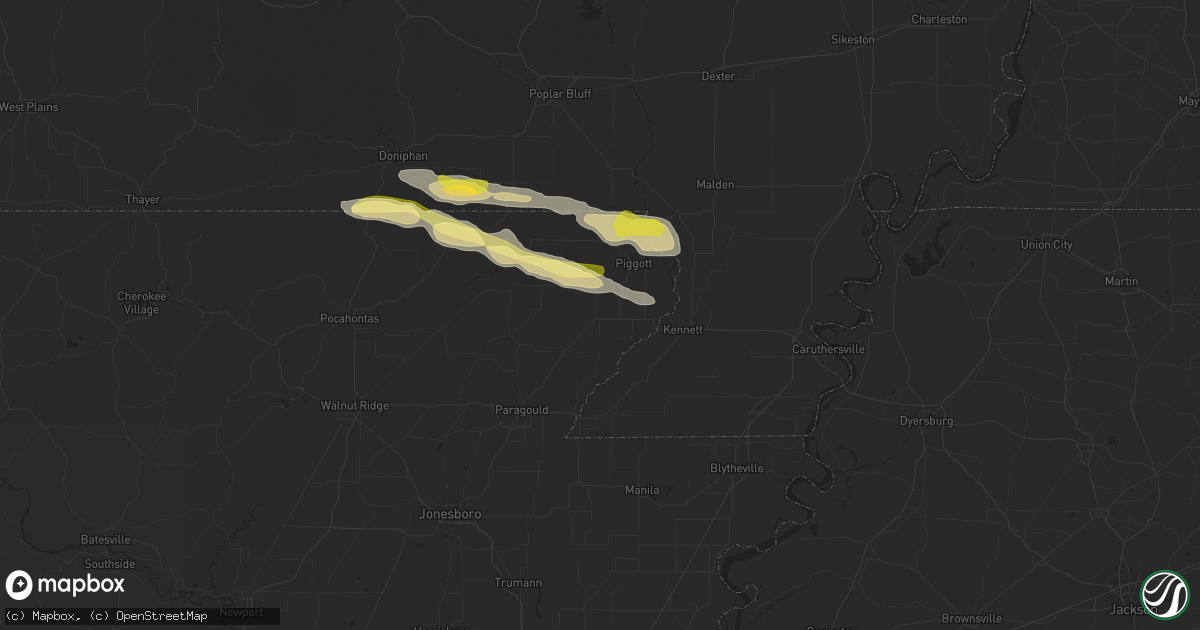 Hail map in Rector, AR on April 11, 2014