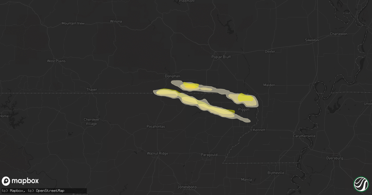 Hail map in Success, AR on April 11, 2014