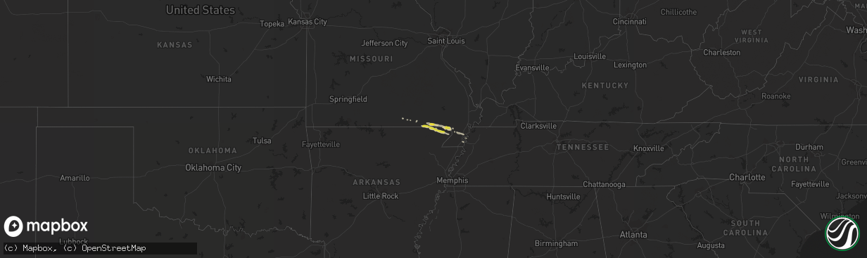 Hail map on April 11, 2014
