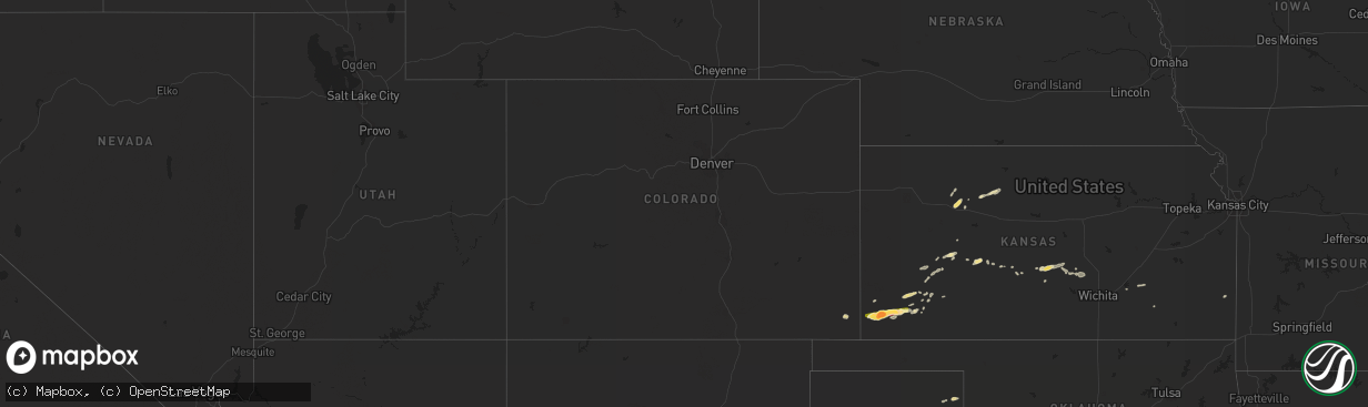 Hail map in Colorado on April 11, 2015