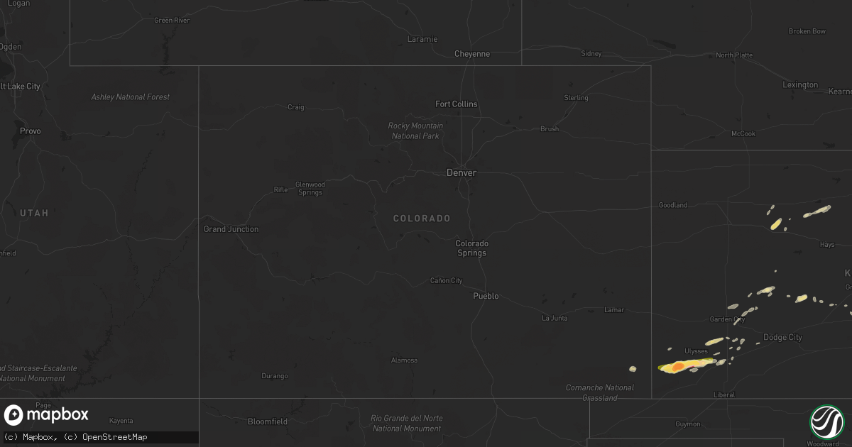 Hail map in Colorado on April 11, 2015