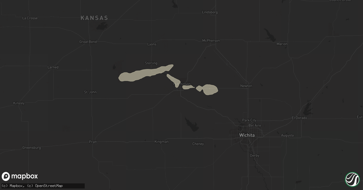 Hail map in Hutchinson, KS on April 11, 2015