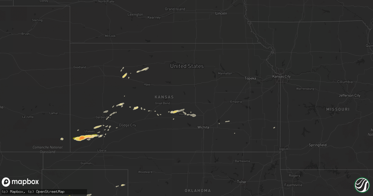 Hail map in Kansas on April 11, 2015
