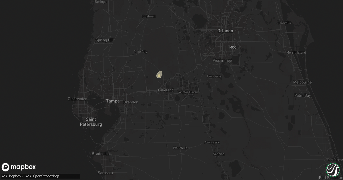 Hail map in Lakeland, FL on April 11, 2015