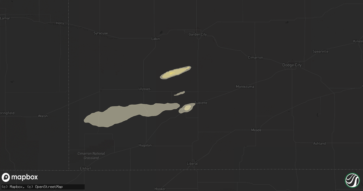 Hail map in Satanta, KS on April 11, 2015