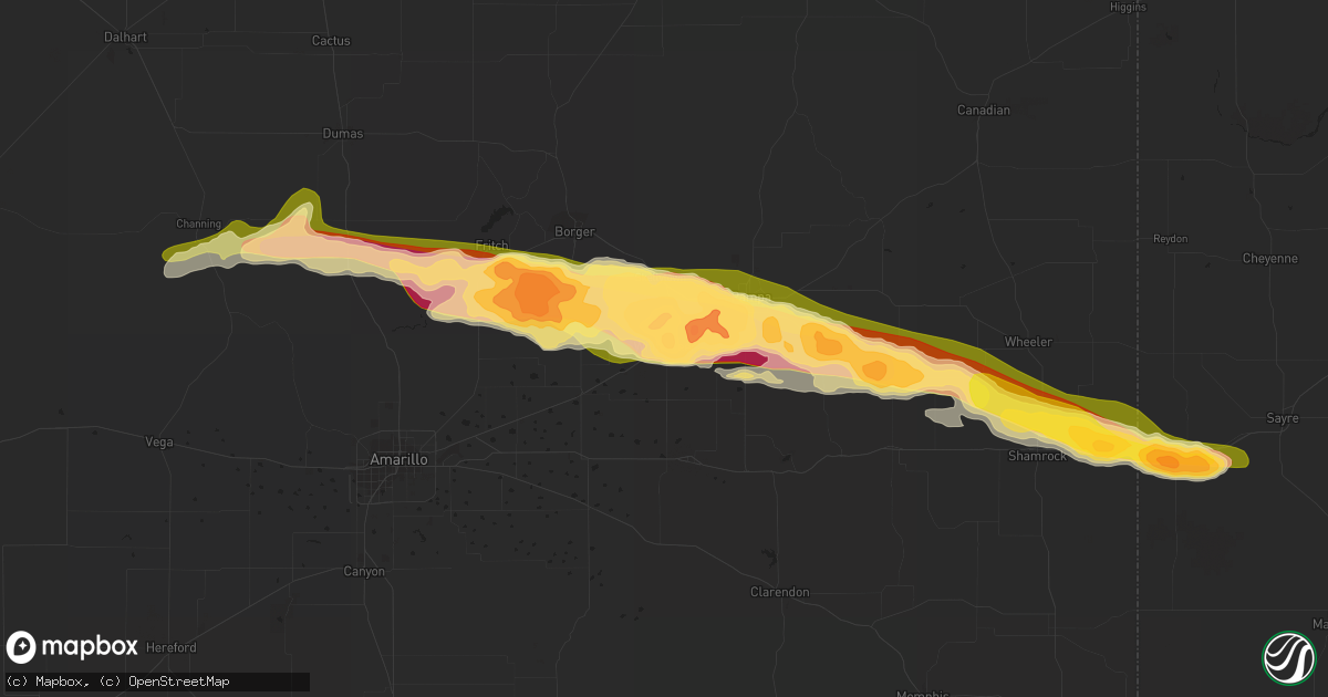 Hail map in White Deer, TX on April 11, 2015