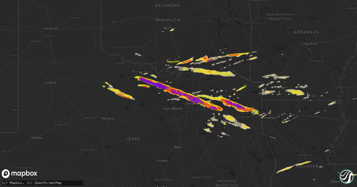 Hail map on April 11, 2016