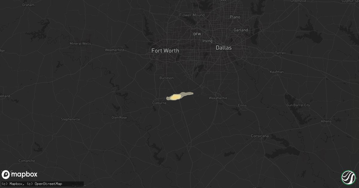 Hail map in Alvarado, TX on April 11, 2017