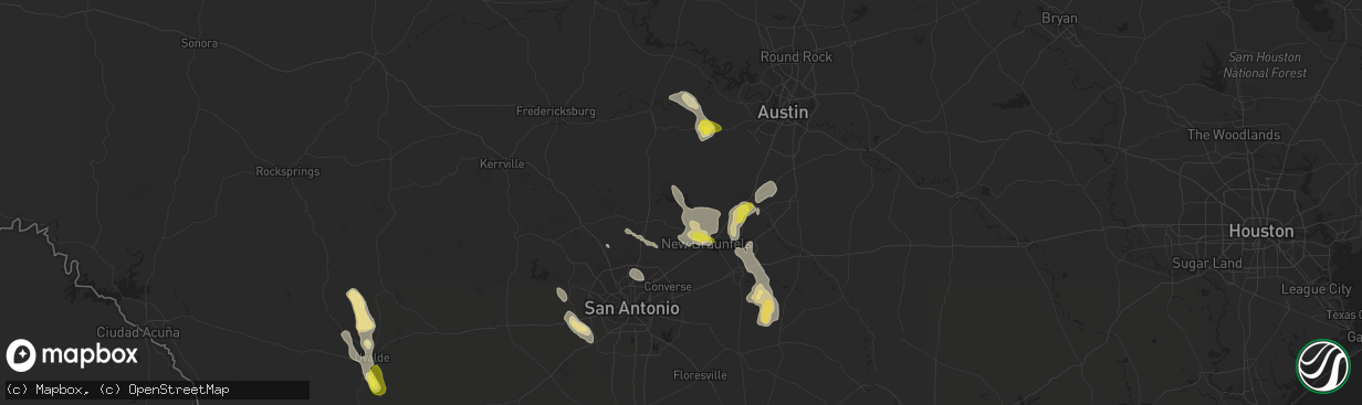 Hail map in Canyon Lake, TX on April 11, 2017