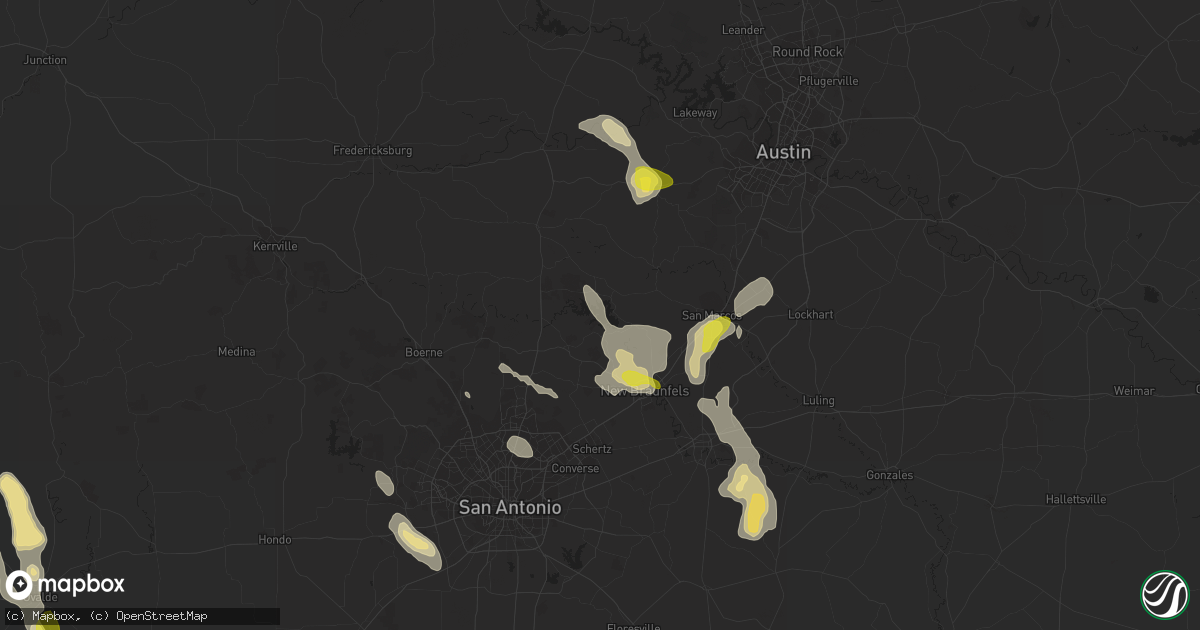 Hail map in Canyon Lake, TX on April 11, 2017