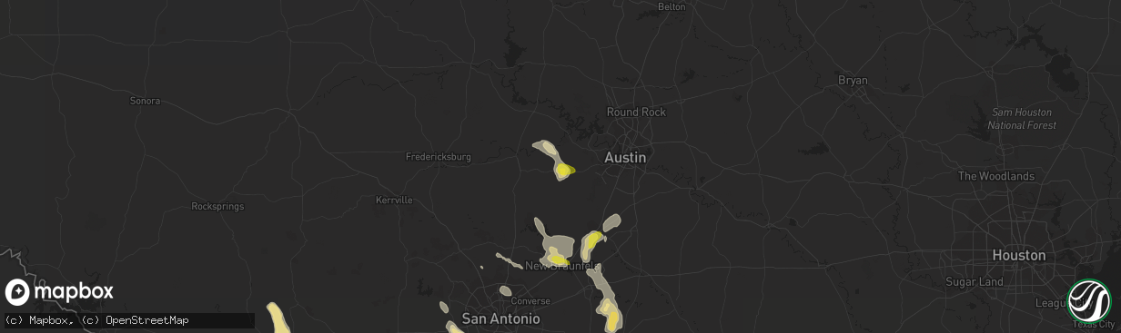 Hail map in Dripping Springs, TX on April 11, 2017