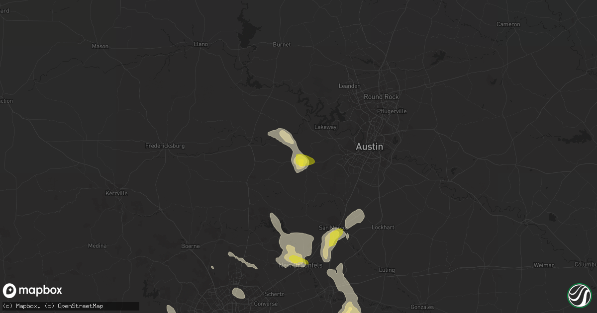 Hail map in Dripping Springs, TX on April 11, 2017
