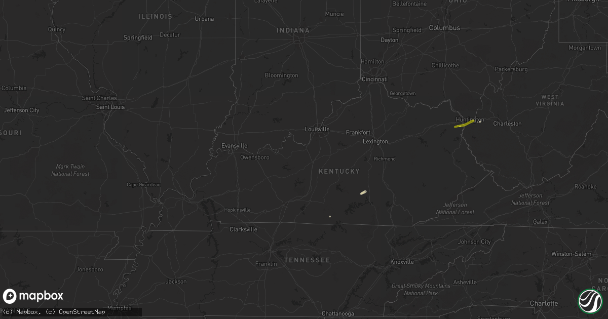 Hail map in Kentucky on April 11, 2017