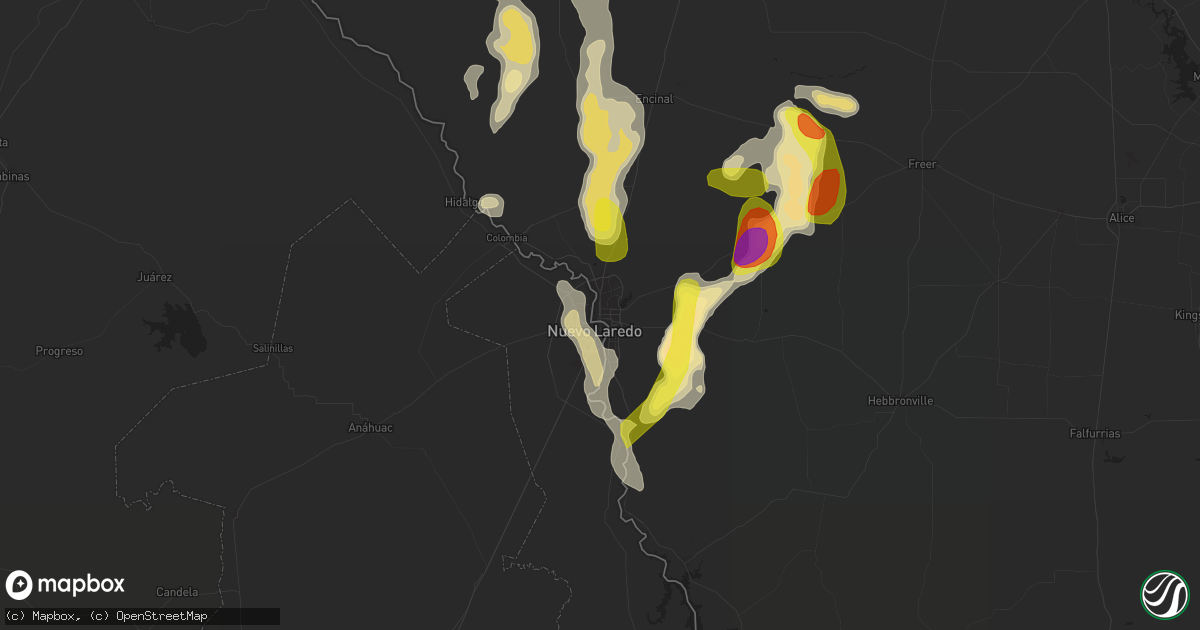 Hail map in Laredo, TX on April 11, 2017