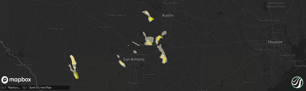 Hail map in New Braunfels, TX on April 11, 2017