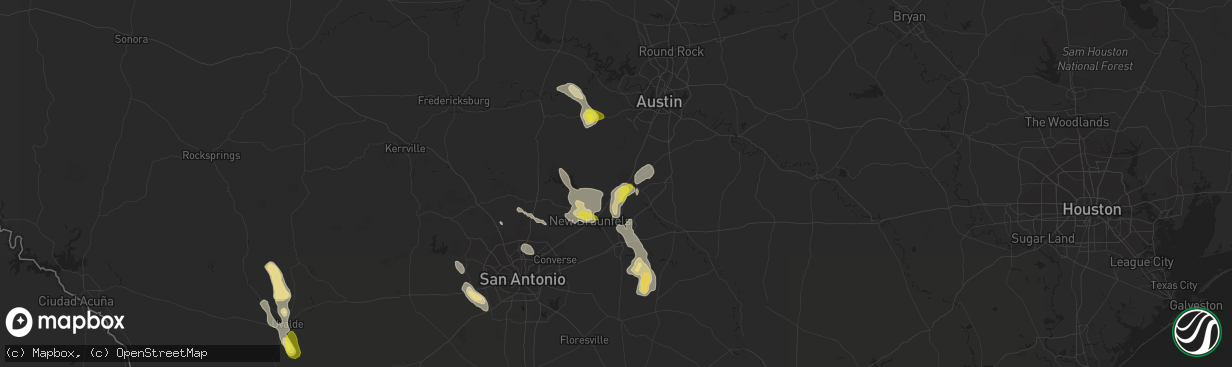 Hail map in San Marcos, TX on April 11, 2017