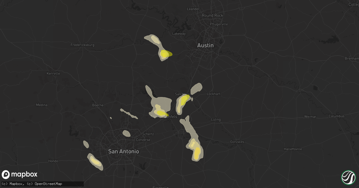 Hail map in San Marcos, TX on April 11, 2017