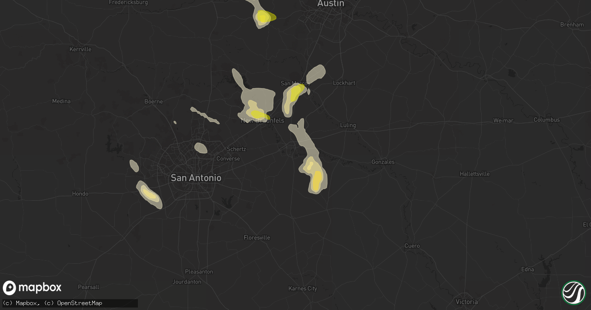 Hail map in Seguin, TX on April 11, 2017