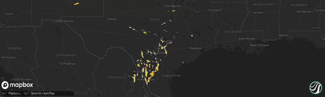 Hail map on April 11, 2017